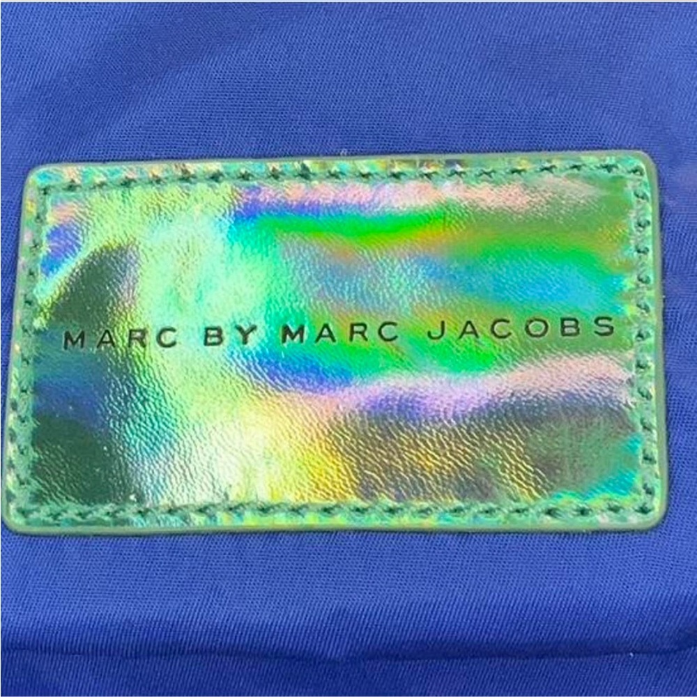 Blue Chrome Marc Jacobs Leather Utility Bag